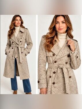 Vintage Phoenix Clothes for Berrys of cheltenham Tweed Trench Coat – Belted – St